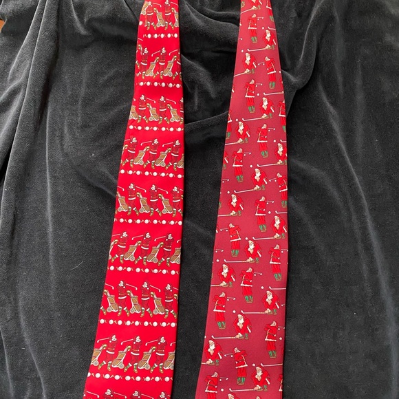 Two Golfing Santa Holiday Ties - Picture 2 of 10